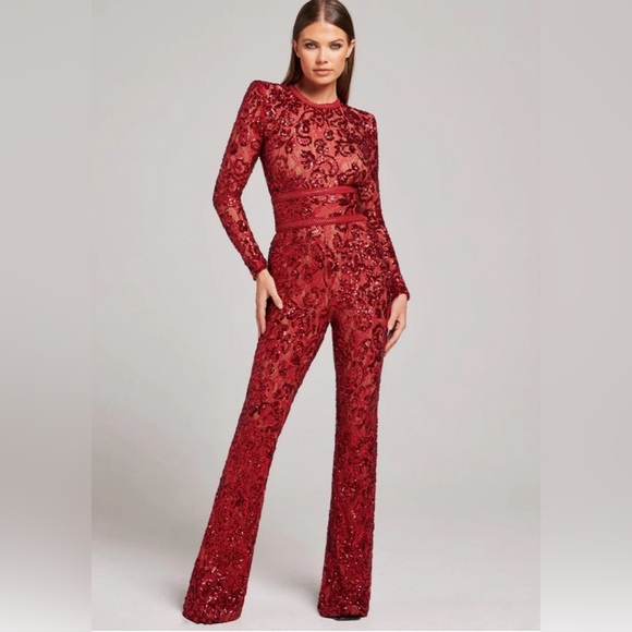 Nadine Merabi Bella Jumpsuit-red - Picture 1 of 1